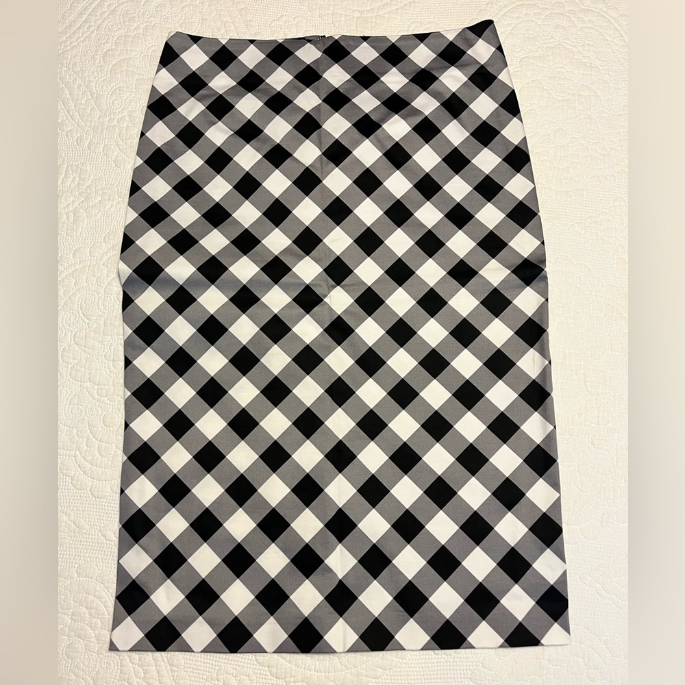 New York & Company Black and White Geometric Pencil Skirt